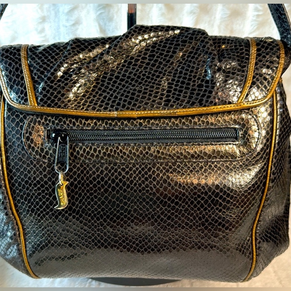 Sharif Vintage Made in USA Snakeskin Embossed Shoulder Bag - Picture 4 of 11